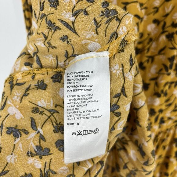 Maeve Anthropologie Top Size Small Cheyenne Yellow Ditsy Floral Peplum Blouse - Picture 6 of 7